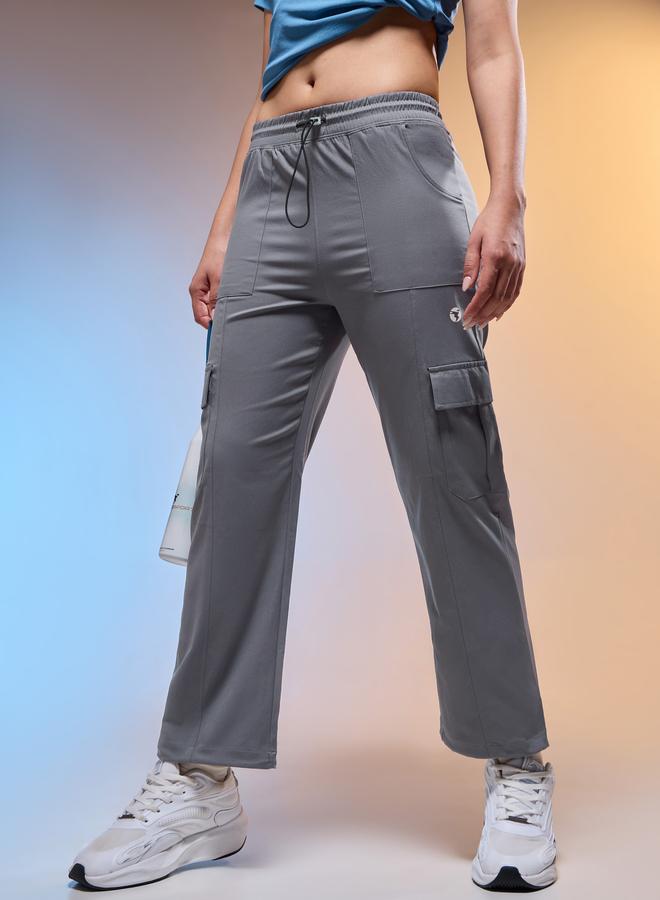 Technosport Women Solid Slim Fit Sports Cargo Track Pants - Image 3